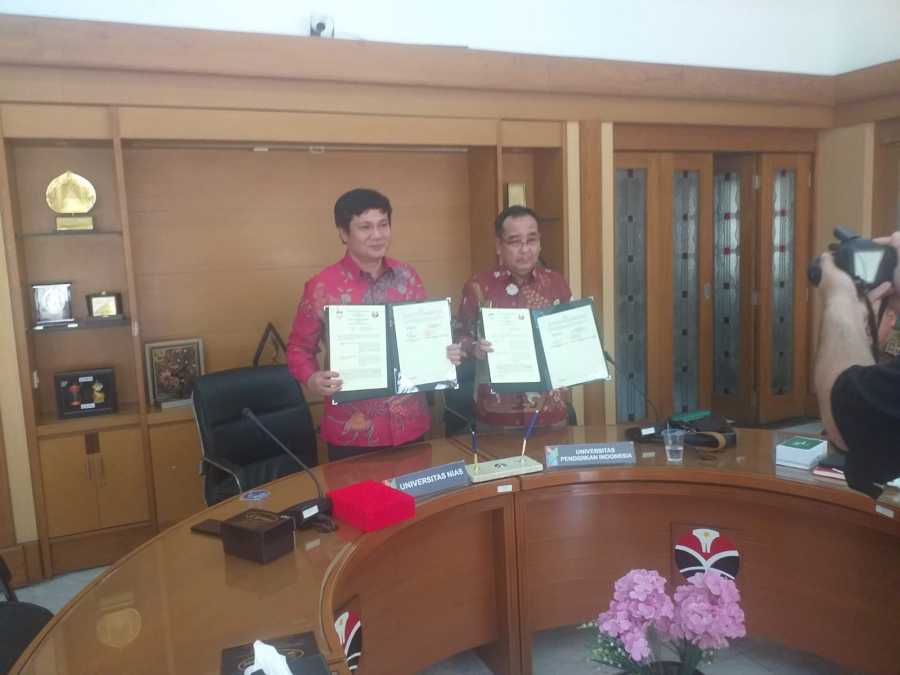 Pj. Rektor Unias menandatangani MoU Pengembangan Tri Dharma Perguruan Tinggi dengan UPI dan UNJ