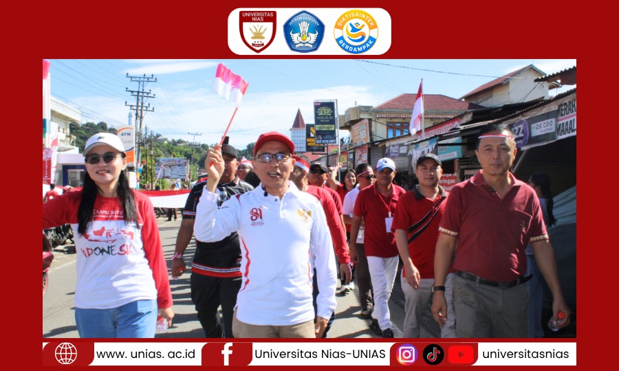 Spektakuler! Universitas Nias Kobarkan Semangat Kemerdekaan Lewat Pawai Bendera Merah Putih Sepanjang 20 Meter dan Lomba Kuliner Menyongsong HUT ke-81 RI
