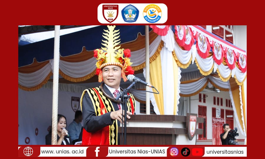 Rektor Universitas Nias Jadi Pembina Upacara HUT ke-81 Kemerdekaan RI Lingkup Universitas Nias, Tampil dalam Balutan Pakaian Adat Nias