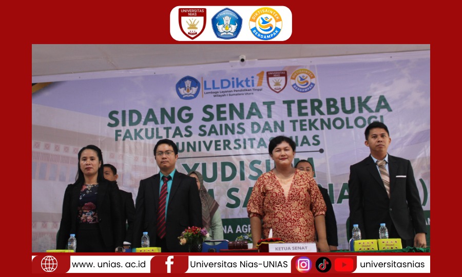 Fakultas Sains dan Teknologi  Universitas Nias Gelar Yudisium Perdana, 81 Sarjana Dikukuhkan melalui Sidang Senat Terbuka